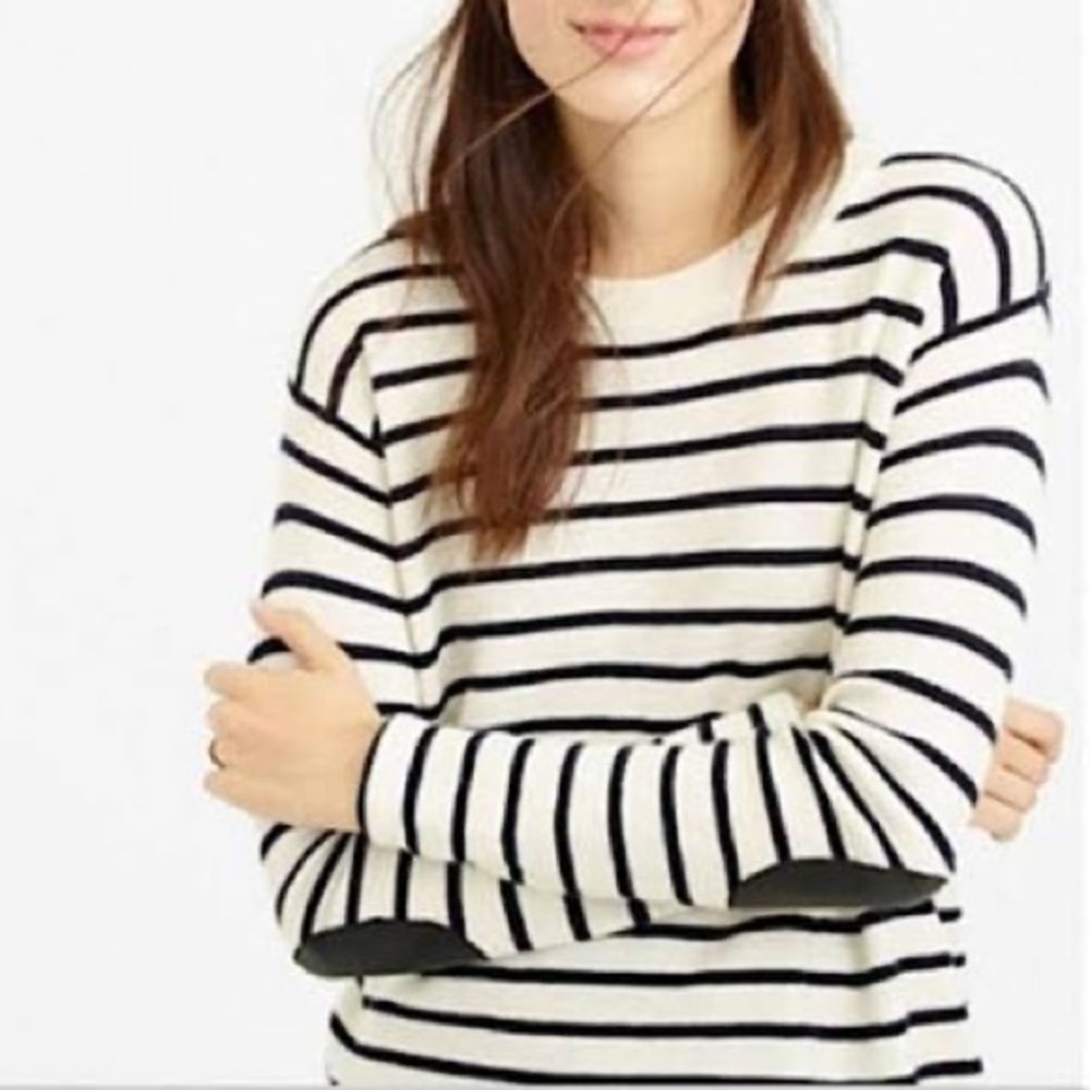 J. Crew 100% Merino Wool Striped Sweater (Medium)